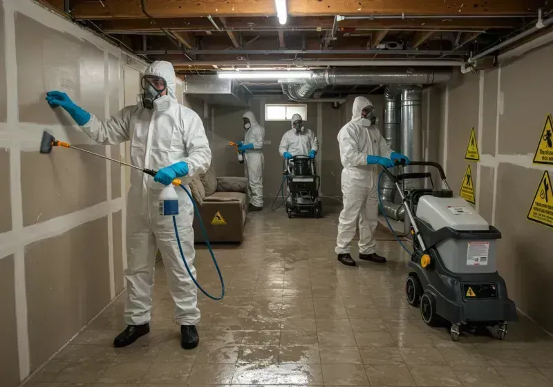 Basement Moisture Removal and Structural Drying process in Portage County, OH